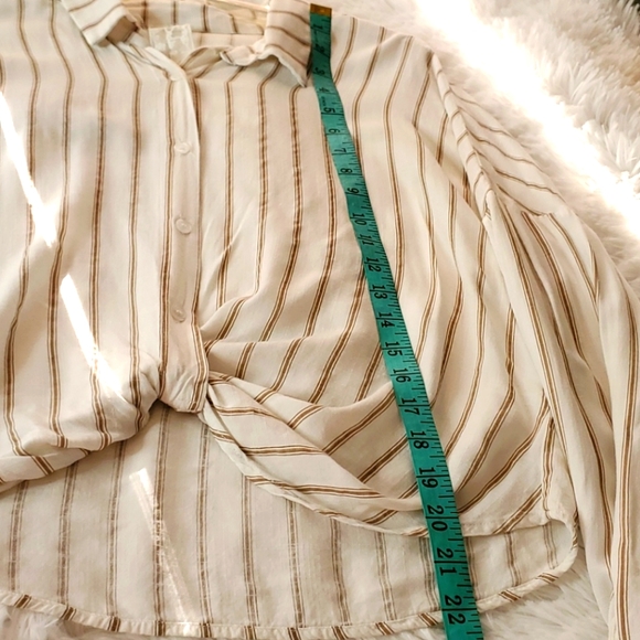 Sadie & Sage Twist Knot Button Stripped Shirt - Picture 10 of 10